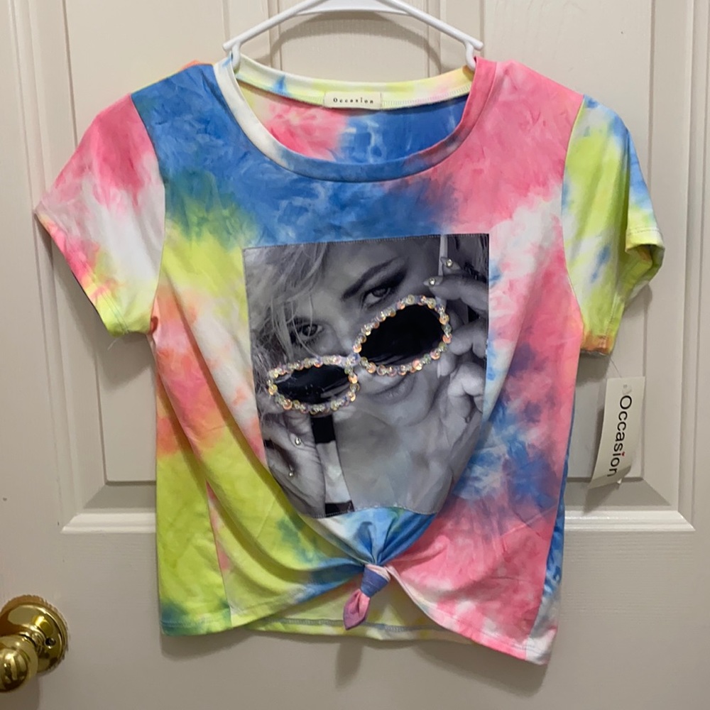 Colorful tie dyed crop top